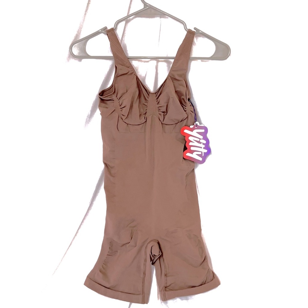 NWT Yitty Nearly Naked Shaping Mid Thigh Bodysuit in Moody B*tch Taupe, Sz 1X/2X